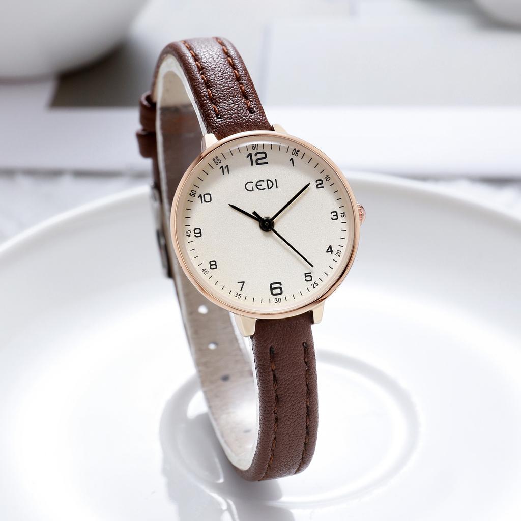 Simple Niche Student Watch Retro Compact Disc Belt Watch Women'S Premium Quartz Watch