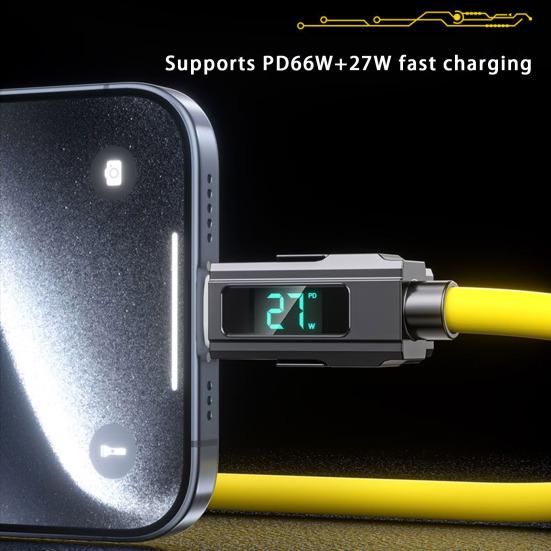 100CM 4-In-1 Lade-Displaykabel LED A USB Typ-C 8Pin PD Tragbares Schnellladen