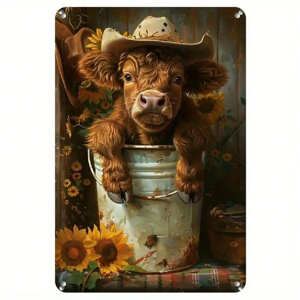 Retro Metal Wall Art Home Decor Living Room Painting 20x30cm