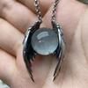 Collar Colgante de Ala de Ángel de Cristal Retro - Joyería con Colgante de Aleación para Mujeres Hombres Fiesta Citas Uso Diario Vacaciones Regalo collares