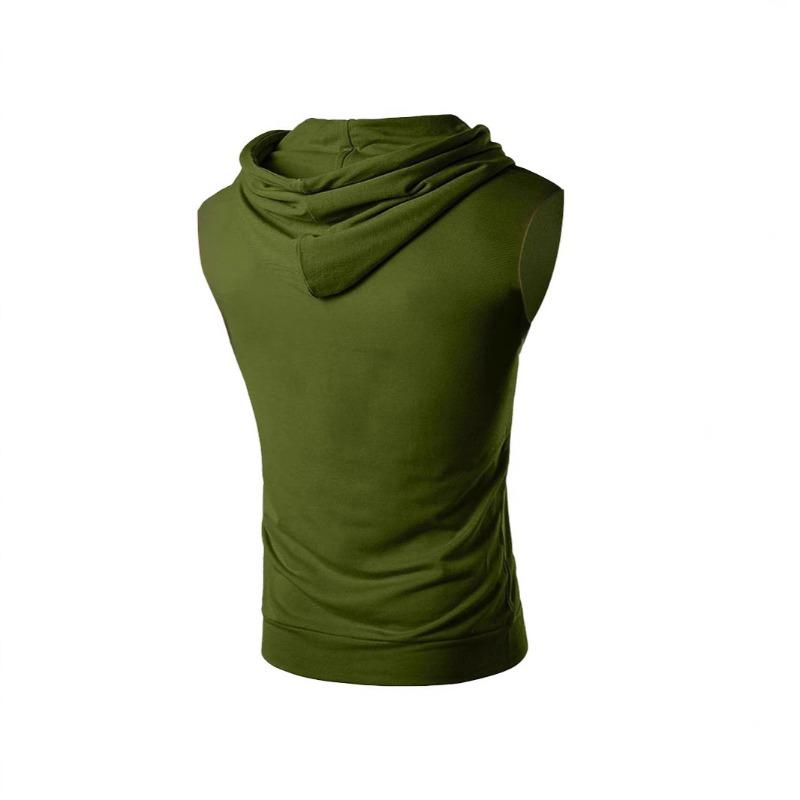 Gilet con Cappuccio da Uomo Senza Maniche con Coulisse Vestibilità Aderente Casual Palestra Allenamento Corsa Sportivo Canotte
