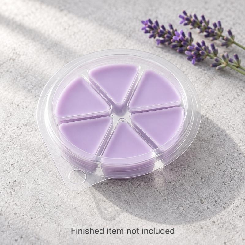Round Candle Melt Trays Wax Melt Clamshell, Clear PET Plastic Package of 50 Forms with a Built-In 6-Cavity Format for Shaping Individual Candle Melts