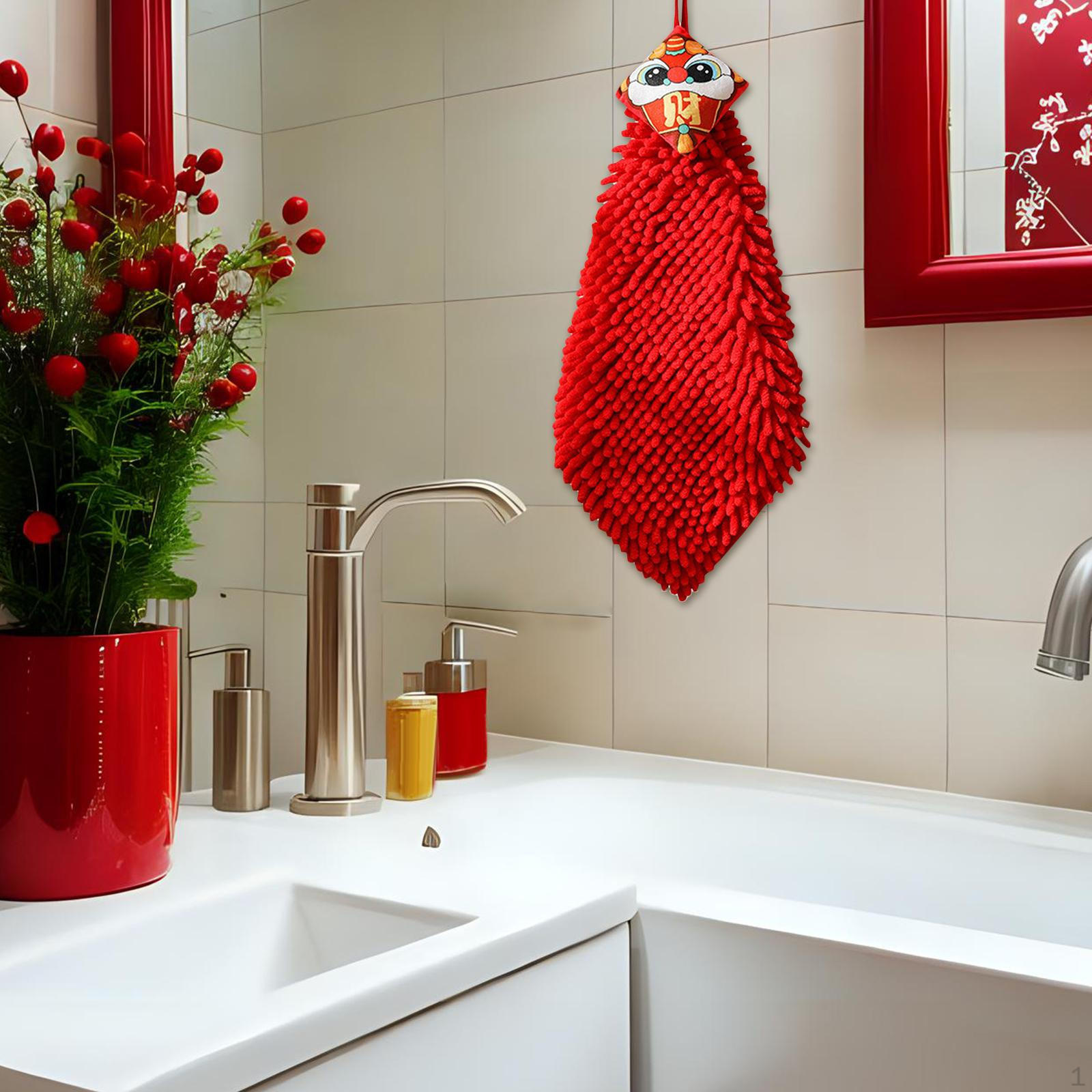 

Впитывающее мягкое полотенце из синели, год Дракона, подвесная ткань для чистки рук, удобная салфетка Style B