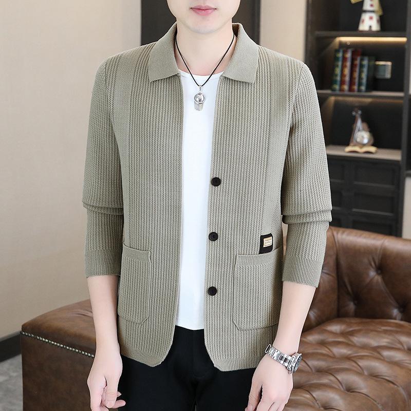 

Взрывной прямой эфир, мужской повседневный вязаный кардиган-свитер, универсальный, удобный, модный дизайн, куртка, топ, трендовые мужские модели XXXXL хаки