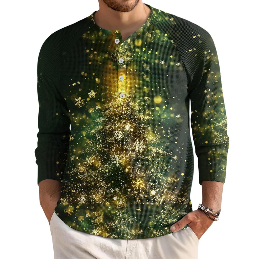 Men's Loose Casual Button Down Collar Long Sleeve Top