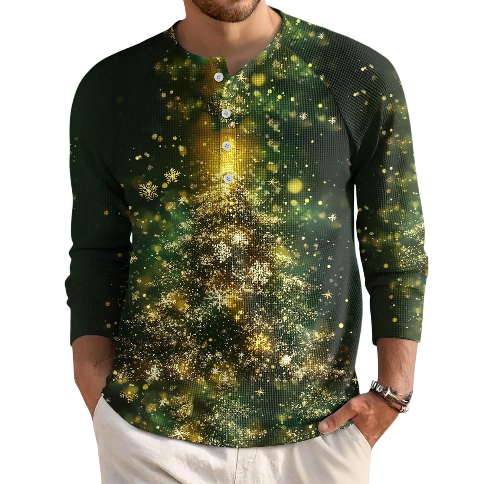 

Мужской свободный повседневный топ с длинным рукавом и воротником на пуговицах L