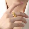 18k Gold Geometric Open Knuckle Ring - Non-Fading Retro Design for Couples