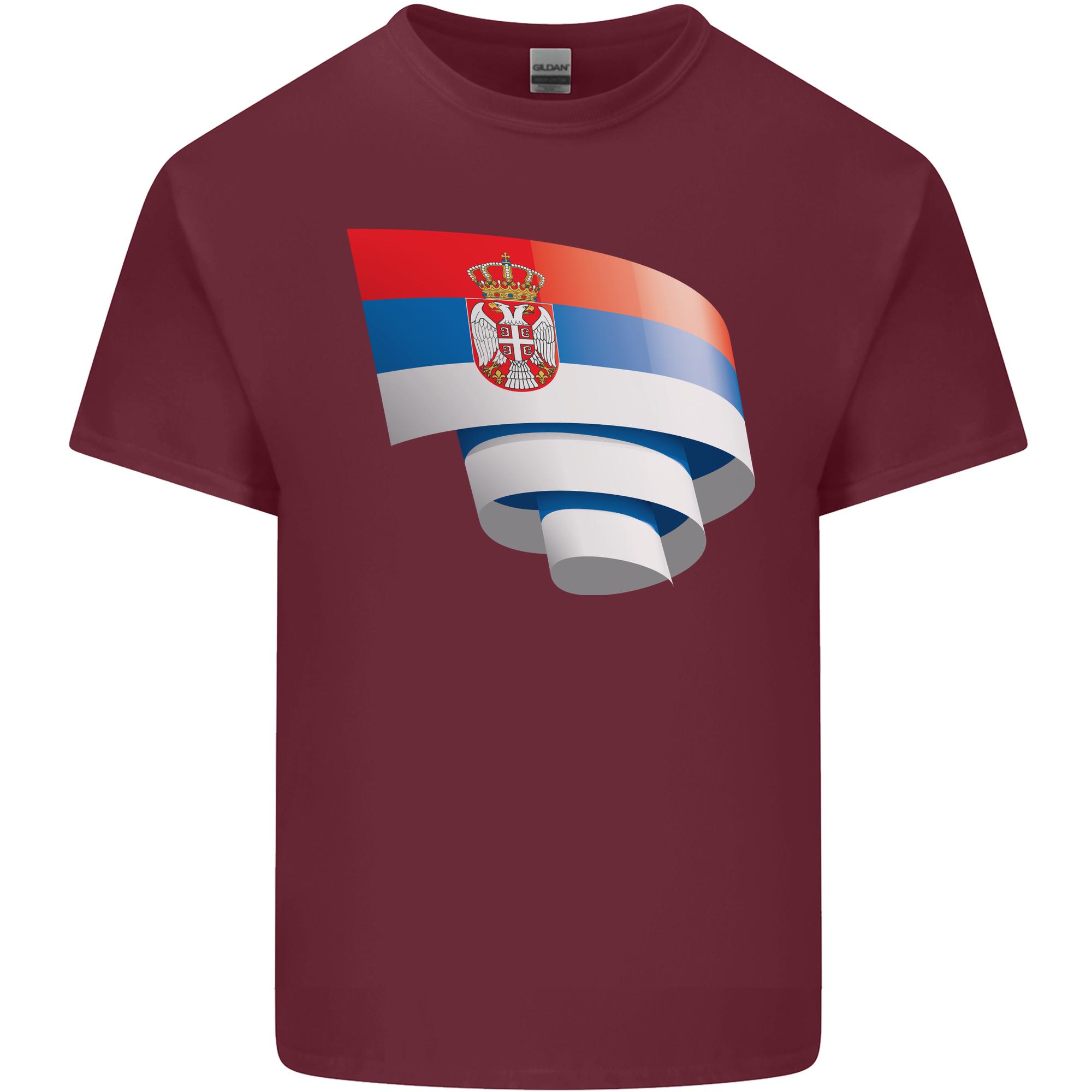 Curled Serbia Flag Serbia Day Football Unisexs Light Cotton TShirt S