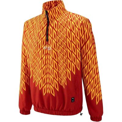 Bluza z nadrukiem logo zapinana na pół zamek ze stójką Męskie topy Czerwony 539157-33