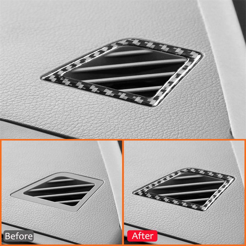 2PCS Carbon Fiber Car trument Left Right Air Outlet Vent Frame Decoration Interior Sticker For LEXUS RX350 RX450H 2010-2012