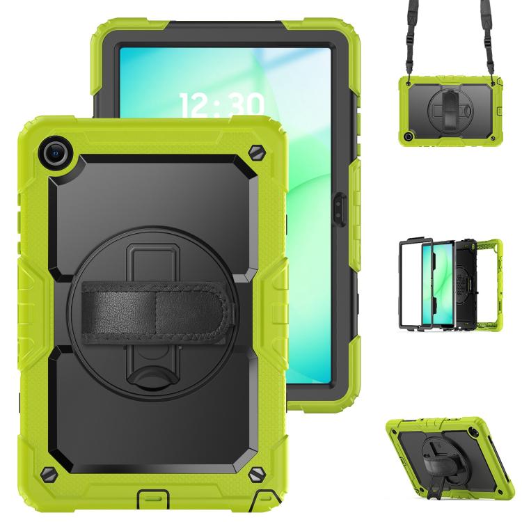 Silikon-Hybrid-PC-Tablet-Hülle mit Schultergurt für Samsung Galaxy Tab A11+ / A9+, Ständer Erhöhte Kamera Kratzfeste Schutzhülle