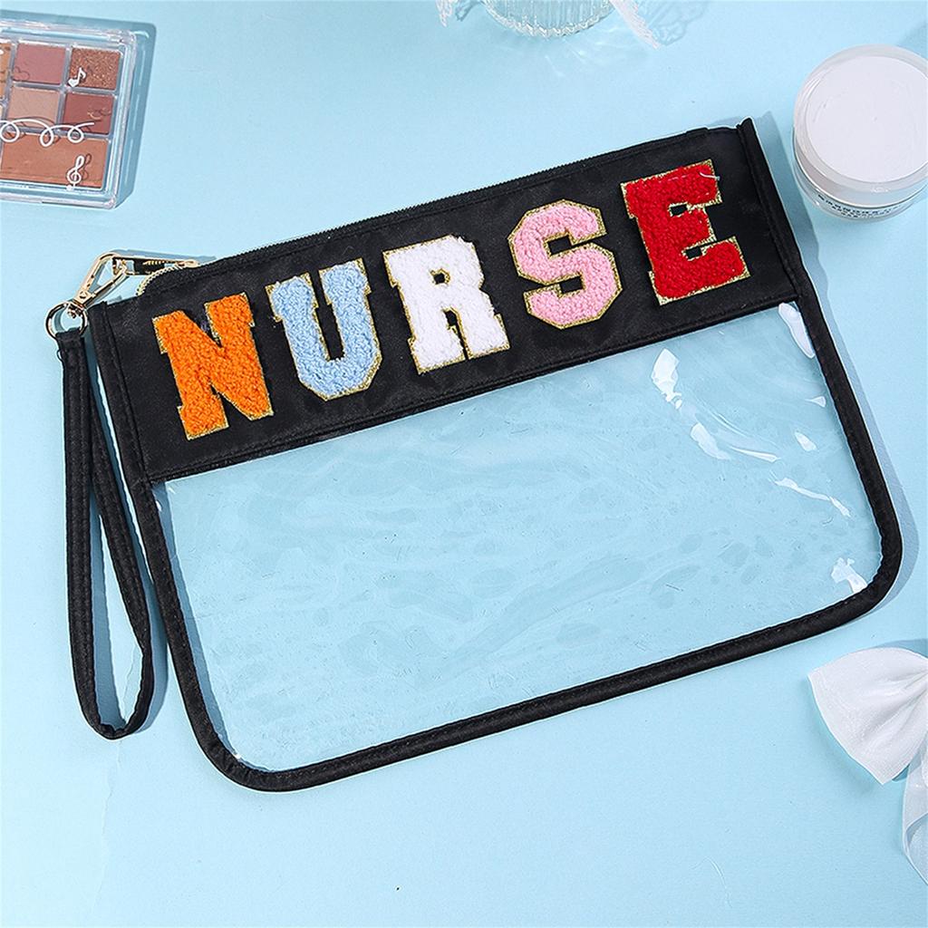 Clear Makeup Bag Travel Toiletry for Women, Transparent Cosmetic Pouch with Multiple Compartments