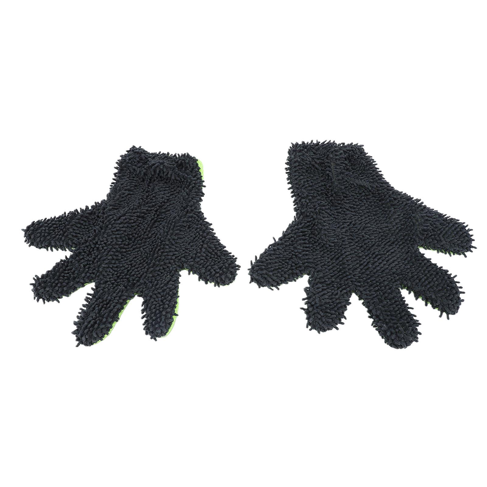 

5 Finger Car Wash Mitts Multifunctional Double Sided Chenille Microfiber Car Cleaning Gloves for Cleaning Wheel