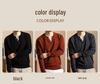 Men's Cashmere-Blend Thick Knit Sweater - Round Neck, Relaxed Fit, Faux Two-Piece, Casual Style
