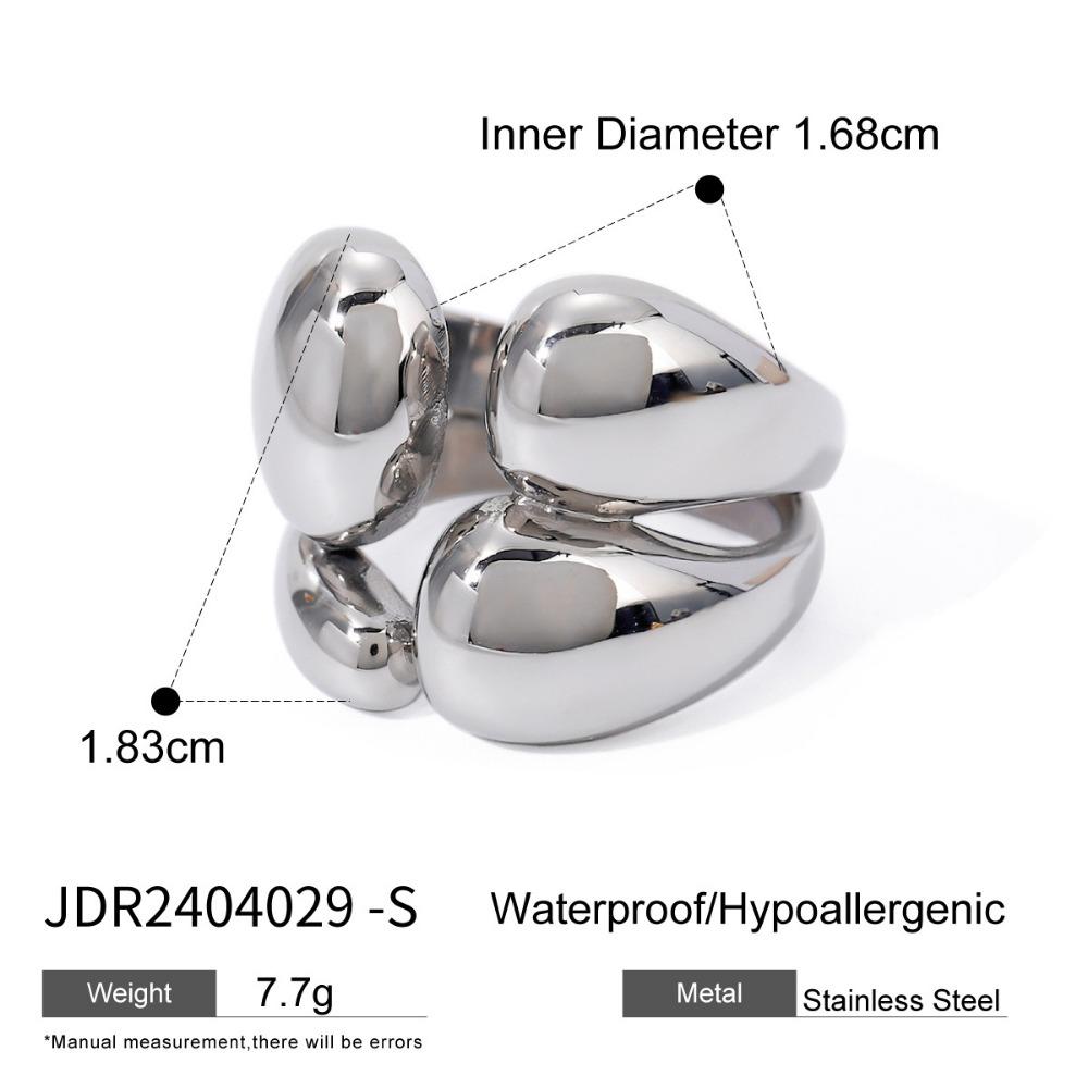 Double Layer Smooth Open Rings 18k Gold Women Jewelry Minimalist Gold Plated Ring  Party Gifts