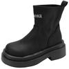 Queen Fan Black British Style Platform Martin Boots Women's 2025 New Autumn Small Height Increasing Short Boots