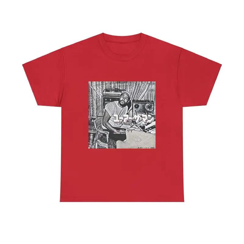 Marvin Gaye Druck Rundhals Schweres Baumwoll-T-Shirt