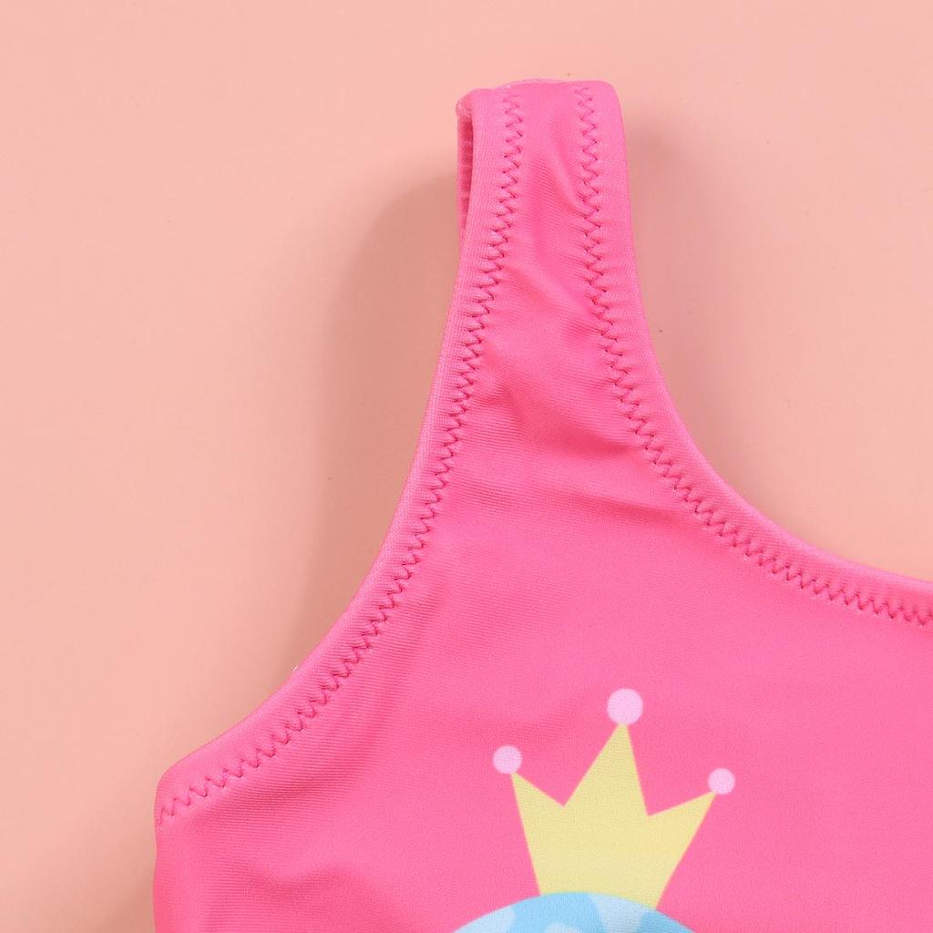 Flamingo Ruffle One-Piece Swimsuit for Girls: Cute, Comfortable, High-Elastic, High-Quality