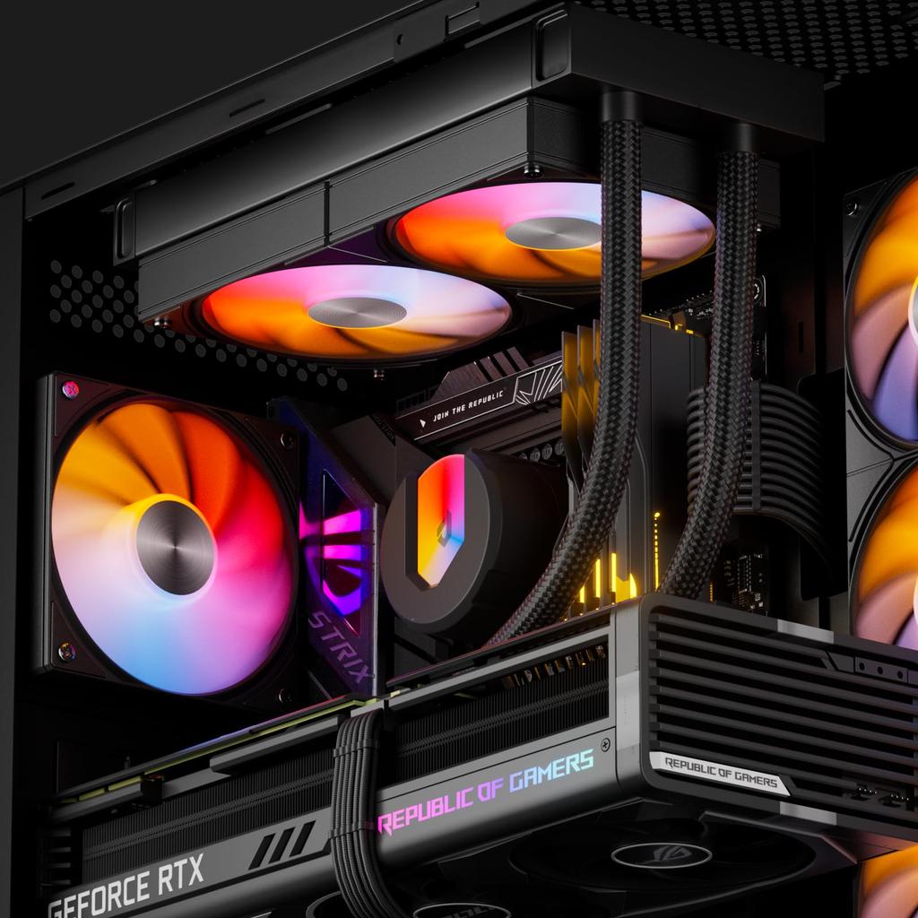 UpHere ARGB Sıvı Soğutmalı CPU Soğutucu, 240mm Radyatör ve 120mm PWM Fanlı, AIO LGA1700/AM5/AM4 ile Uyumlu, Siyah [U240KC]