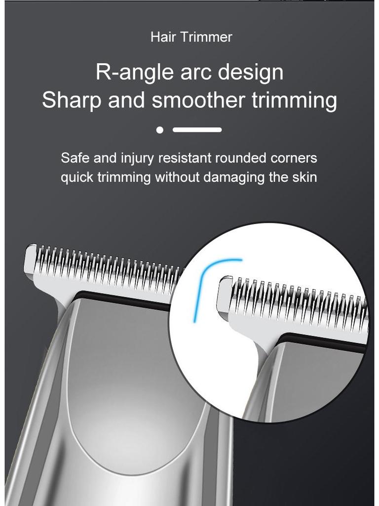 Slicked Back Digital Hair Clipper: Fast-Charging, LCD Display, Compact Stainless Steel Electric Trimmer