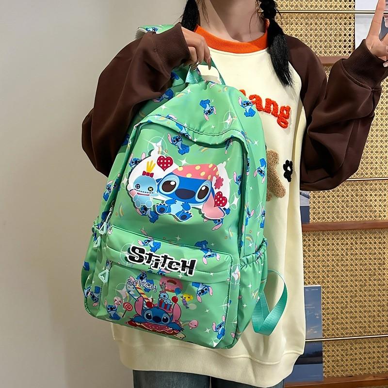 Cartoon Pattern Stitch Kids Backpack With Lightweight Nylon For Education School
