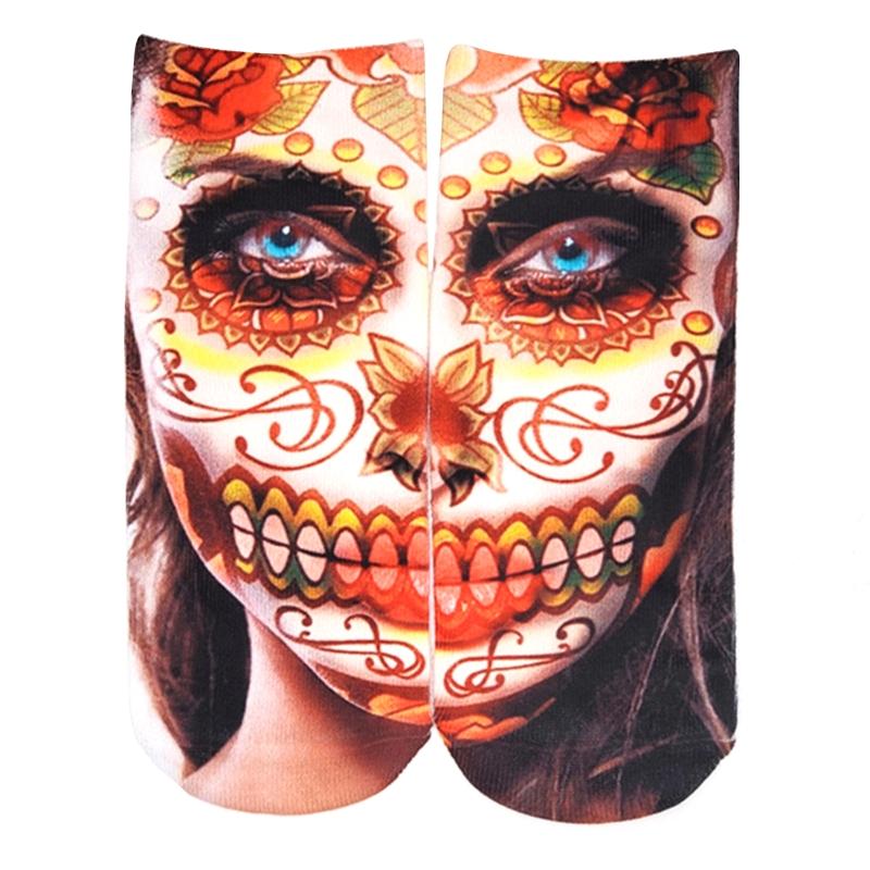 Halloween Cartoon Pumpkin Witch for Cat 3D Printed Short Ankle Socks Gift for Wo