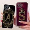For Oppo F17 Pro Case Transparent Luxury Crown A-Z Letters 2D Flat Pattern Soft Phone Case For Oppo F17Pro CPH2119 Cover