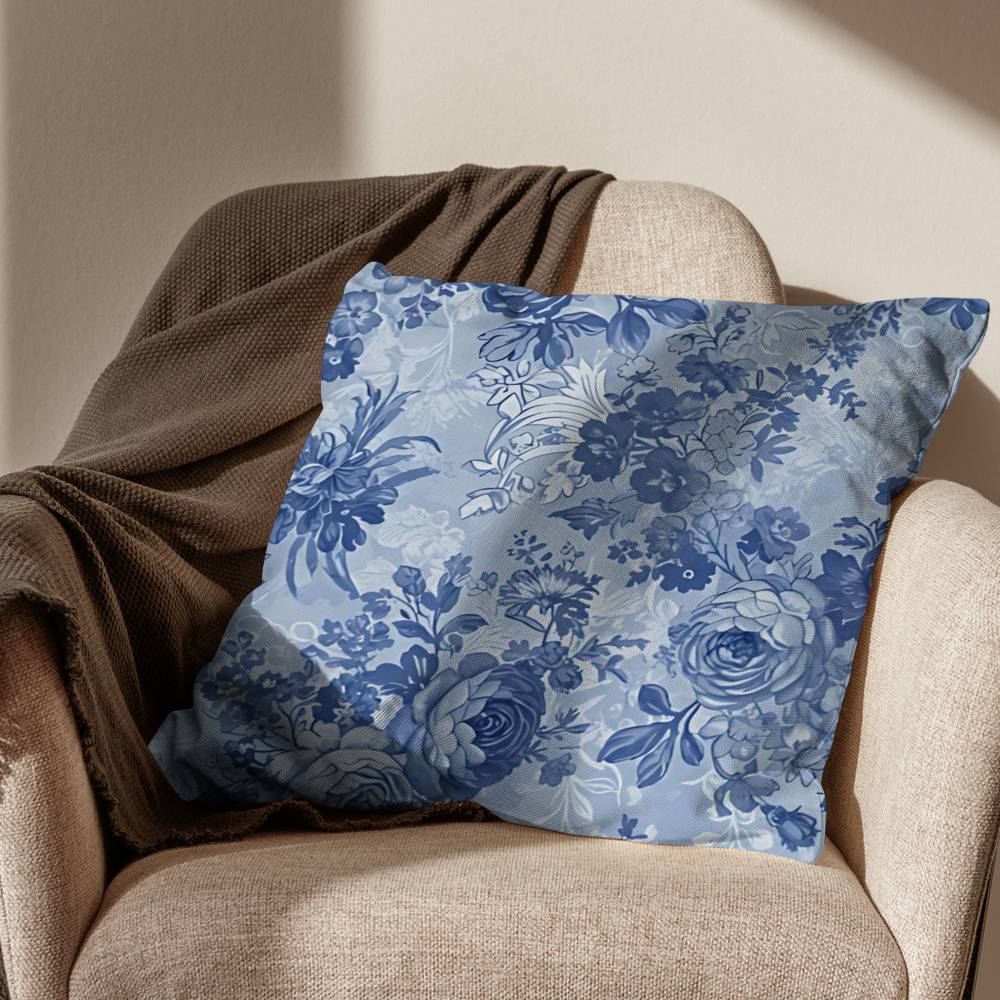 BBlue and White Porcelain Pillow Case Sofa Living Room Bedroom Headboard Backrest Cushion Square Cushion Nap Time