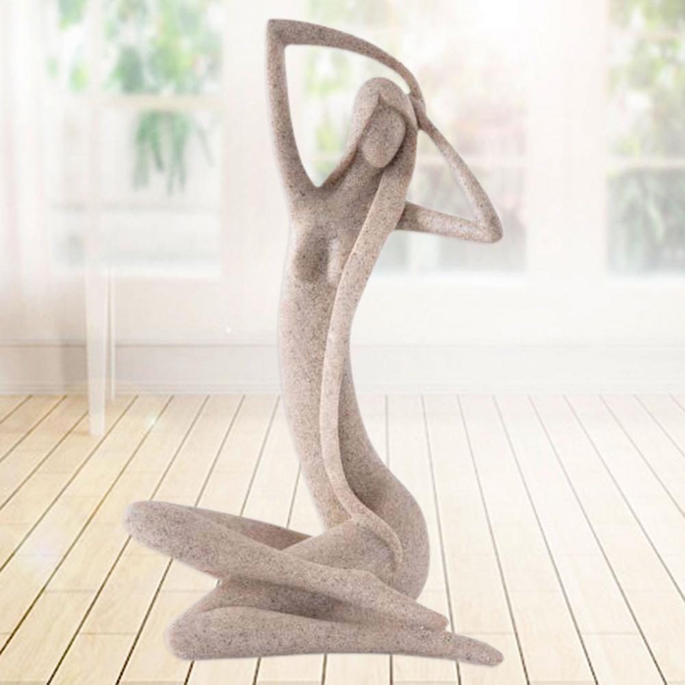 Home Decor Durable Handmade Fadeless Resin Statue Art Long-haired Women Statue Home Decor