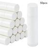 50pcs Lip Balm Containers Round Tubes with Caps for DIY Lipstick(White)