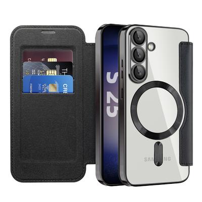 Για Samsung Galaxy S25+ Θήκη Συμβατή με MagSafe Δερμάτινη Θήκη Τηλεφώνου με Αποκλεισμό RFID