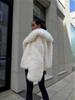 Women's Fluffy Faux Fur Lapel Coat - Casual Fox Fur Jacket