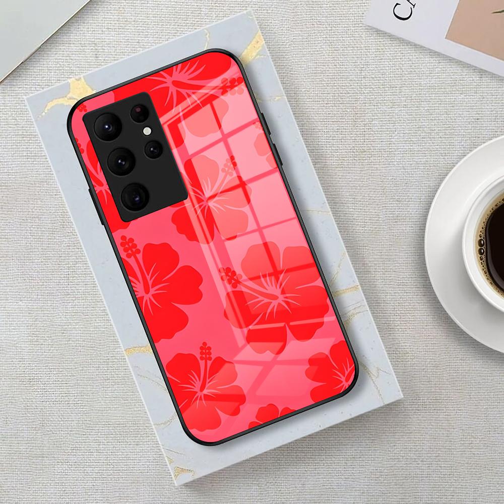 Coconut Preppy Hawaiian Hawaii Phone Case For Samsung S26 S25 Edge Ultra 23 22 21 20 Ultra Plus S24 Fe Glass Cover