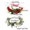Rose Flower Headband Festival Wedding Green Leaf Floral Headpiece Flower Crown  for Women Girls