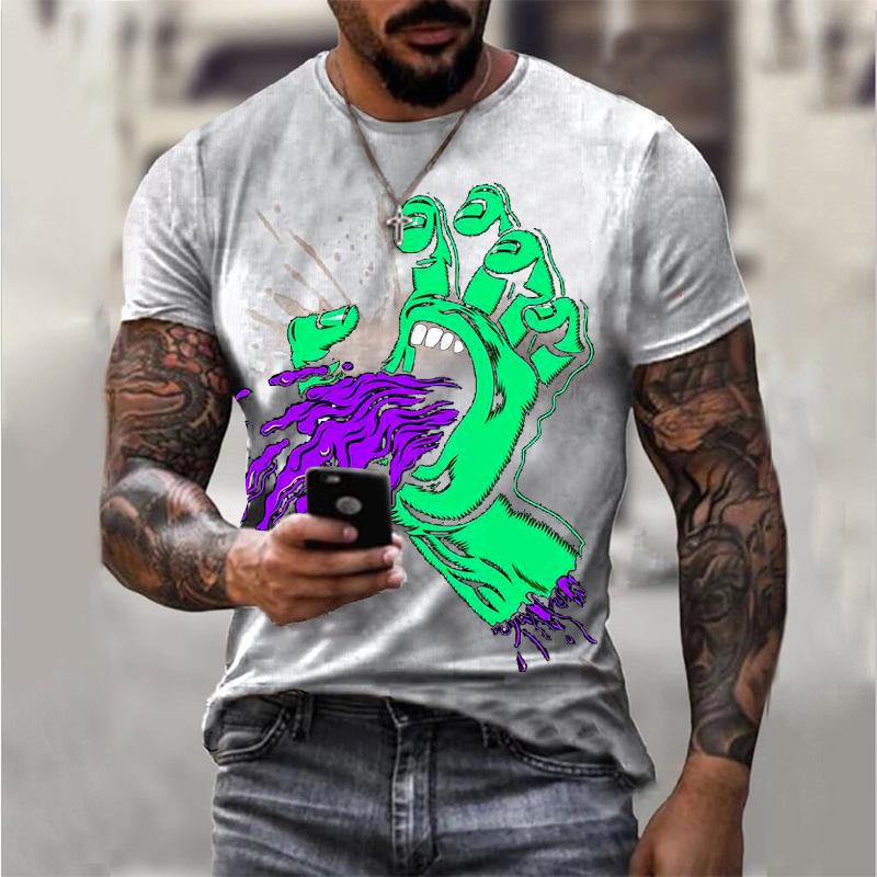 Fashion New Funny Terror Monster's Hand graphic t shirts Men Summer Casual Personality Hip Hop Street Style harajuku O-neck Tees