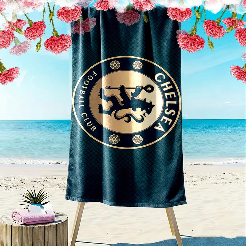 Chelsea F.C Print Beach Towel, Large Soft Quick Dry Towel for Beach Camping Swimming
