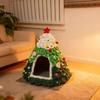 Handmade Christmas Tree House, Winter Warmth Indoor Bed with Random Decorations - No Included -Perfect Gift for S and Small Dogs