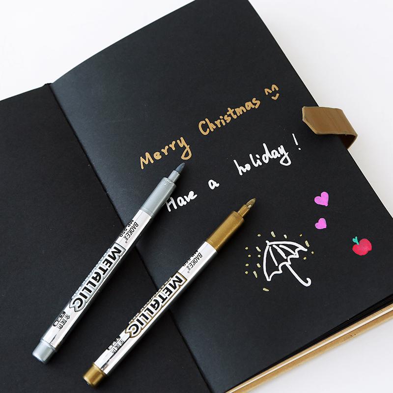 DIY Metal Waterproof Permanent Paint Marker Pens Manga Drawing Markers Students Stationery Gold Silver