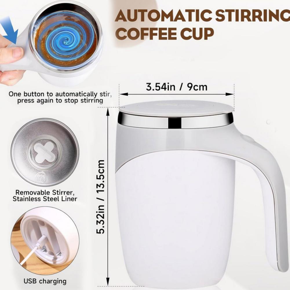 Stainless Steel Automatic Stirring Coffee Cup USB Charging