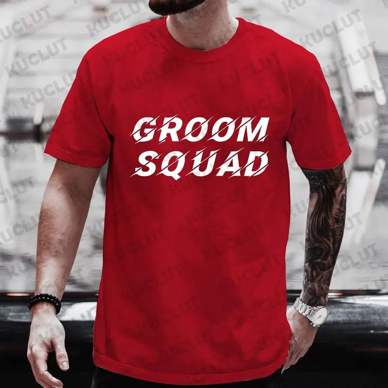 Groom Squad T Shirt Male Bachelor Stag Party T-shirt Best Man Tees Team Groom Wedding Clothes Tshirts Graphic Groomsman EVG Tops