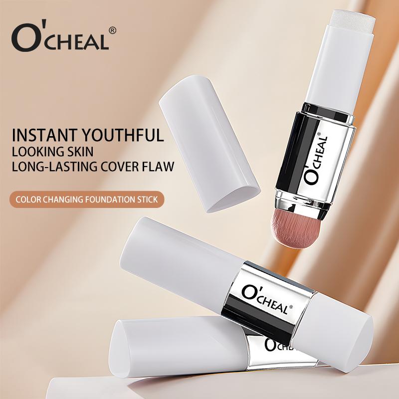 OCHEAL Color Changing Foundation Stick Natural Tone Magic Coverage Long Lasting Lightweight Smooth Blend Perfect for Flawless Skin