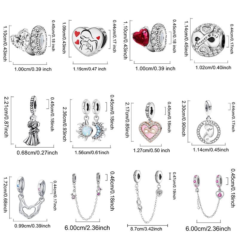 Copper Love Heart Series Safety Charms Bead Fit Diy Bracelet Necklace Making Gift Of High Quality Fine Jewelry