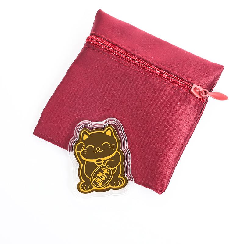 Douyin Lucky Cat Pure Gold Foil Phone Sticker - Good Luck Charm
