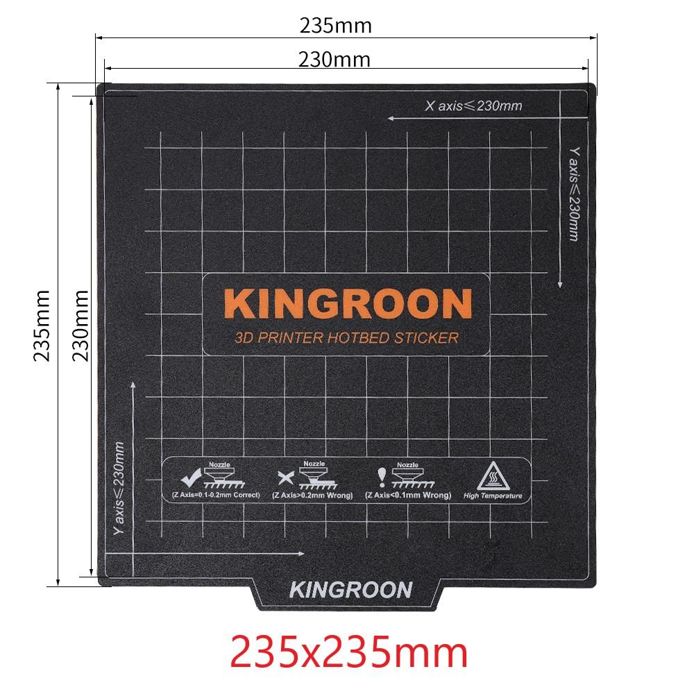 KINGROON Flexible Magnetische Heizbett 180x180/235x235mm 3D-Drucker Heißbett-Folie A+B Weichmagnetische Bauplatte Für KP3S KP5L Ender 3