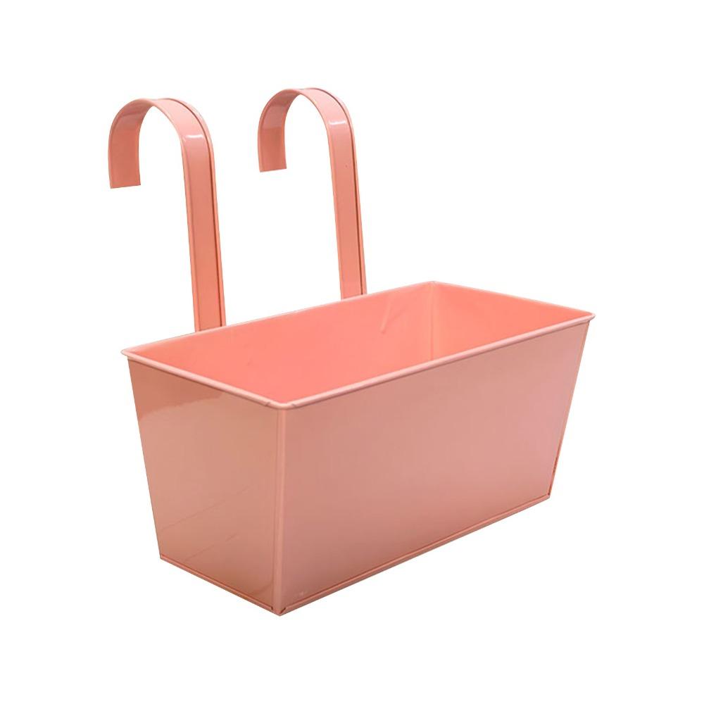 

Iron Hanging Flower Pots Weather-Resistant Modern Boho Planter Durable Wall Mount Window Box рожевий