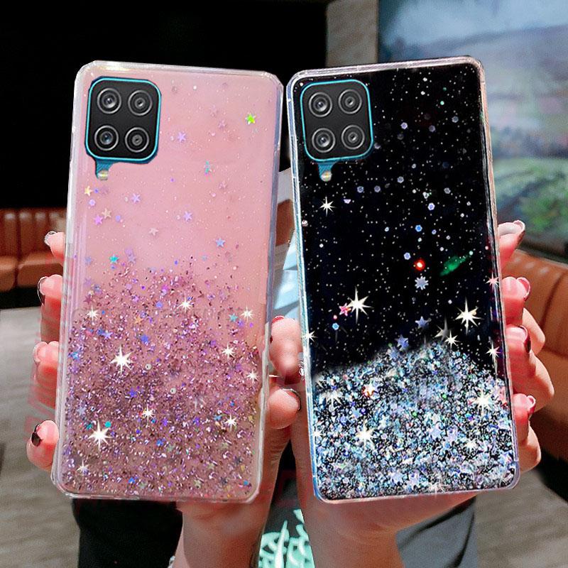 Case For Samsung Galaxy A12 A 12 Case Luxury Bling Glitter Soft Cover On Samsung A52 A71 A51 A50 A70 A72 A32 A21S A02 Cover Capa