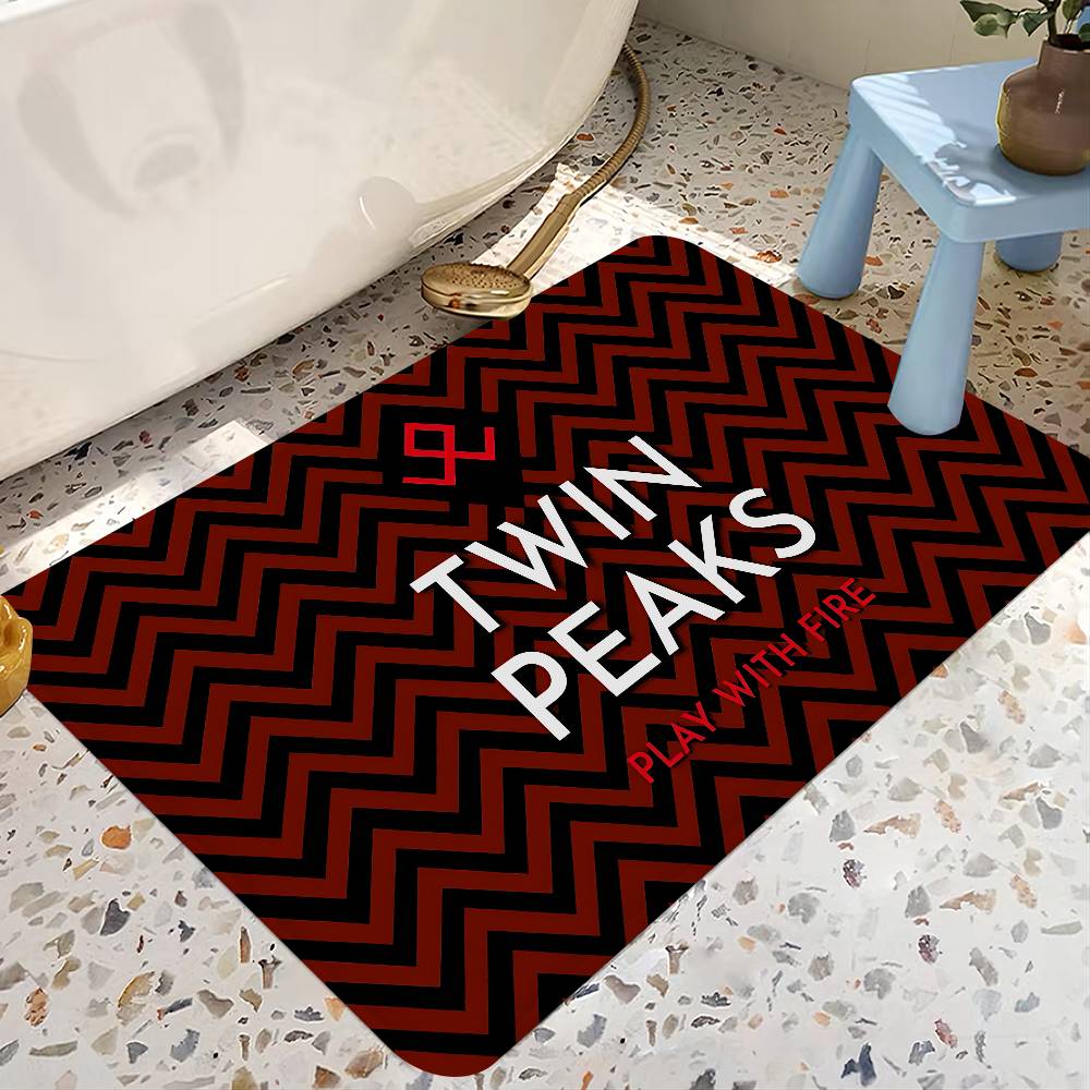 Thriller T-Twin TV P-Picos Alfombrilla de Baño Retro Múltiple Elección Alfombra de Sala de Estar Cocina Alfombrillas Antideslizantes para Mesita de Noche