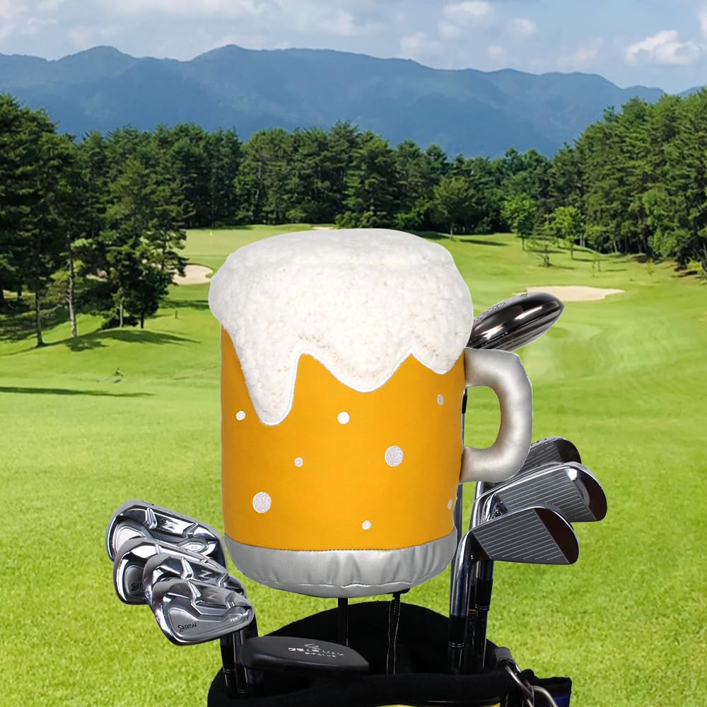 HOKUSHIN TRADING Hokushin Golf Headcover für Bierkrug OHC0049 (HOKUSHIN TRADING) Treiber, Design, (Gelb/FF/Herren, Damen)
