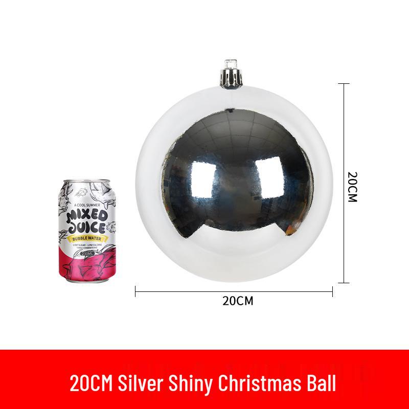 Festive Silver Glitter Hanging Ball - Shiny Round Decoration 6-30CM for Christmas