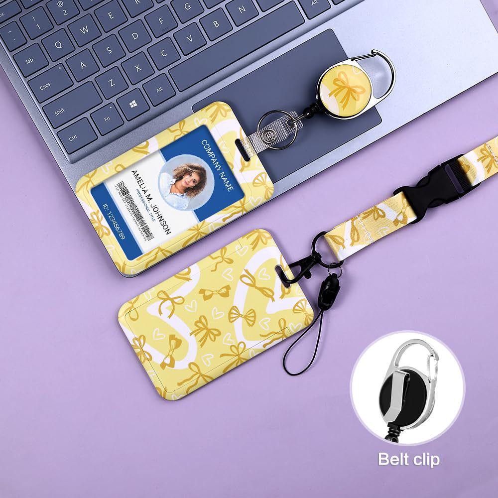 Bowknot Retractable Badge Holder and ID Lanyard Clip